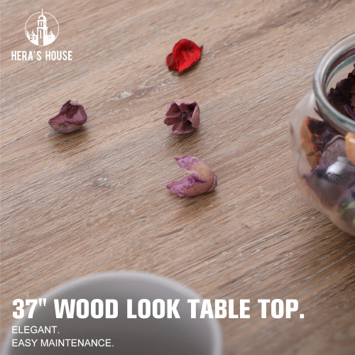 5 Pieces Patio Dining Set, Outdoor Dining Set for 4, 4 x Swivel Rattan Dining Chair, 1 x 37” Square Wood Like Dining Table, for Lawn Garden Backyard Deck