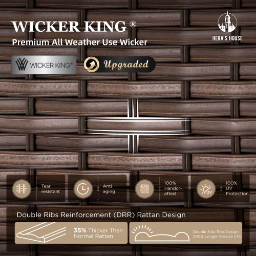 Small Patio Furniture Set, 3 Pieces Wicker Outdoor Sectional Set, L-Shaped Patio Couch Set, Modular Rattan Conversation Set with Lounge Sofa and Ottomans for Deck Lawn Garden, Beige