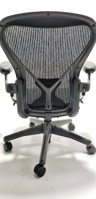 Herman Miller, Aeron Chair, Fully Featured Model, Posturefit Support, Size B, Gray Mesh,