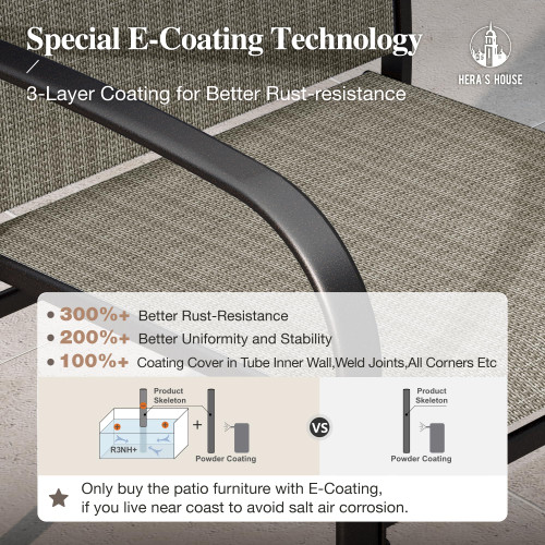 9 Pieces Patio Dining Set, 8 x Brown Textilene Patio Chairs and 1 x 83 Large Rectangle Dining Table, Outdoor Furniture Set for Deck Garden Backyard Lawn Poolside