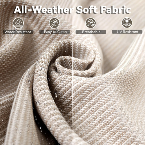 6 Piece Outdoor Patio Wicker Furniture Sets-High Back Outdoor Conversation Set Sectional Sofa with Wicker Swivel Rocker Patio Chairs,Thick Cushions Ottomans for Porch Balcony Patio Deck Grey/Beige