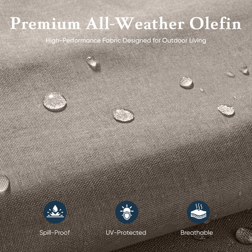 Luxury 6" Thick Cushioned 7 Pieces Patio Furniture Set with Outdoor Couch, Wicker Outdoor Conversation Set with High Back Swivel Rocker Chairs for Deck Porch Yard and Poolside - Brown+Grey