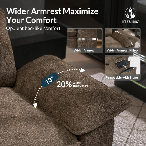 3 Pieces Modular Sectional Sofa Sets, Oversized Couch Set with Loveseat and Armchairs, Comfy Cloud Couches with Throw Pillows, 5-Seater Deep Seat Sofa for Living Room, Chenille Taupe