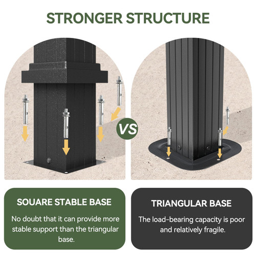 12' X 20' Hardtop Gazebo, Aluminum Outdoor Gazebo with Galvanized Steel Double Roof, Patio Permanent Metal Pavilion with Netting, for Garden, Deck, Grey, Square Foundation