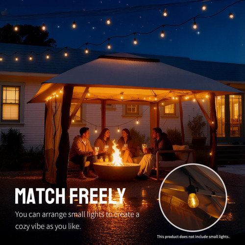 11X11 Outdoor Pop Up Gazebo Base 10X10 Patio Gazebos Patented Center Lock Quick Setup Newly Designed Storage Bag Instant Canopy Tent with Mosquito Nettings (11x11, Gray)