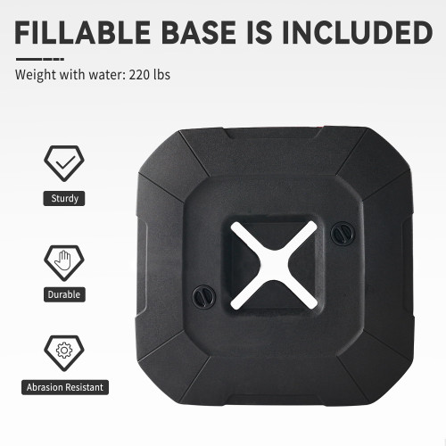 10' X 10' Cantilever Patio Umbrella Outdoor with Base Included Heavy Duty Double Top Windproof Square Offset Umbrellas with 360-degree Rotation for Pool Deck Backyard, Black