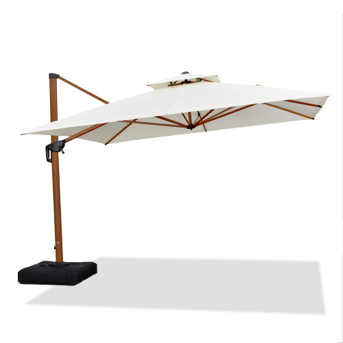 11ft Patio Umbrella Outdoor Square Umbrella Large Cantilever Umbrellas Windproof Offset Umbrellas Heavy Duty Sun Umbrella for Garden Deck Pool Patio, Cream