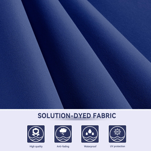 10 X 13 FT Cantilever Outdoor Patio Umbrella with Base Included Large Heavy Duty 360° Rotation Double Top Offset Rectangular Umbrellas with Led Lights for Backyard Outside Deck, NAVY