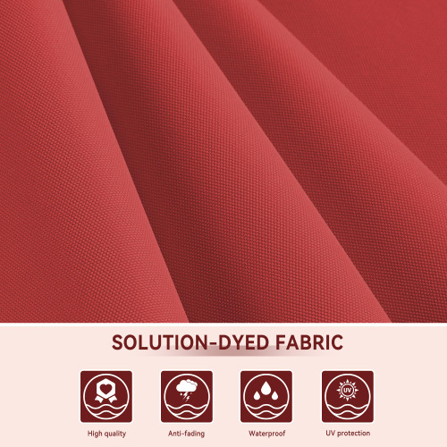 10 X 13 FT Cantilever Outdoor Patio Umbrella with Led Lights Large Heavy Duty 360° Rotation Double Top Offset Rectangular Umbrellas for Backyard Garden Pool Outside Deck, Red