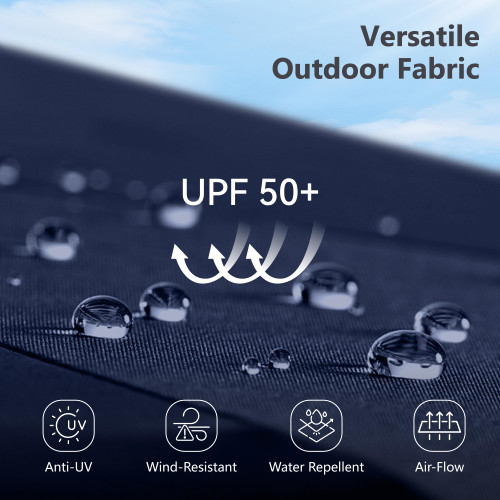 15ft Double Sided Patio Umbrella with Solar Lights, Outdoor Large Umbrellas with Crank Handle and 36 LED Lights, Rectangular Market Umbrella with Base Included for Deck Pool Shade, Navy Blue