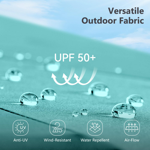 15ft Double Sided Patio Umbrella with Solar Lights, Outdoor Large Umbrellas with Crank Handle and 36 LED Lights, Rectangular Market Umbrella with Base Included for Deck Pool Shade, Turquoise