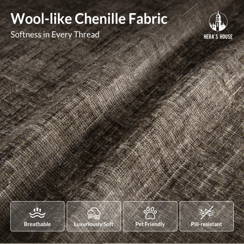 124" Modular Sectional Sofa, Oversized Couches for Living Room, Comfy Cloud Couch 3-Seater Deep Seat Sofa with Throw Pillow, Chenille Ash