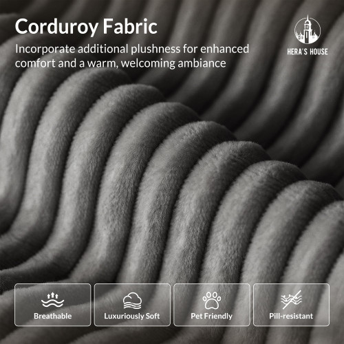 54" Modular Sectional Sofa Couches for Living Room, Comfy Cloud Couch 1-Seater Deep Seat Sofa with Throw Pillow, Corduroy Grey