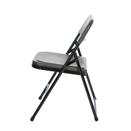 Premium Heavy-Duty Plastic Folding Chairs, Lightweight, Durable Seating for Indoor and Outdoor Use, 500 lb Capacity (4-Pack, Gray Plastic with Black Frame)