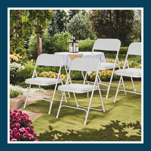 Plastic Folding Chair – Grey, 500 lb Capacity, Contoured Seat & Back, Sturdy Steel Frame, Foldable & Stackable, Ideal for Events, Offices, and Home Use
