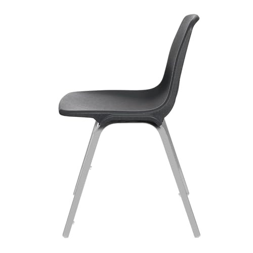 Commercial-Grade Polypropylene Shell Stack Chair (Black, 2-Pack)