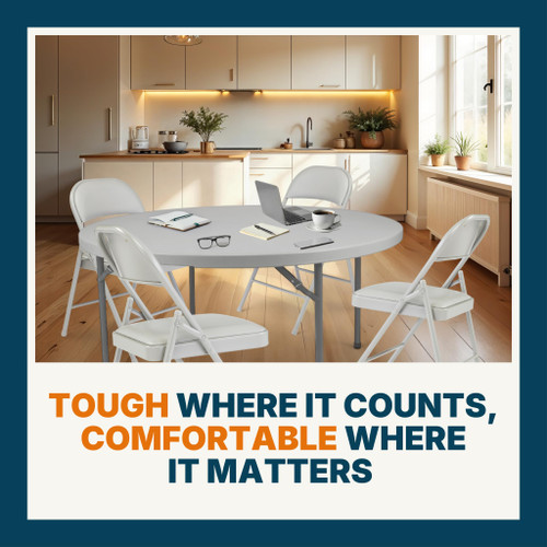 Vinyl Padded Steel Folding Chairs (4-Pack, Gray)