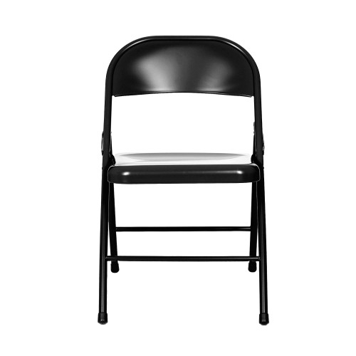 Premium Lightweight All-Steel Folding Chairs (4-Pack, Black)