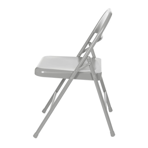 Premium Lightweight All-Steel Folding Chairs (4-Pack, Gray)