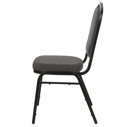 Back Upholstered Stackable Banquet Chairs Premium Commercial Seating (2 Pack, Fabric, Natural Greystone, Black Santex Frame)