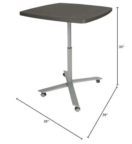 Café Table, Adjustable 30-42", Slate