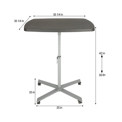 Café Table, Adjustable 30-42", Slate