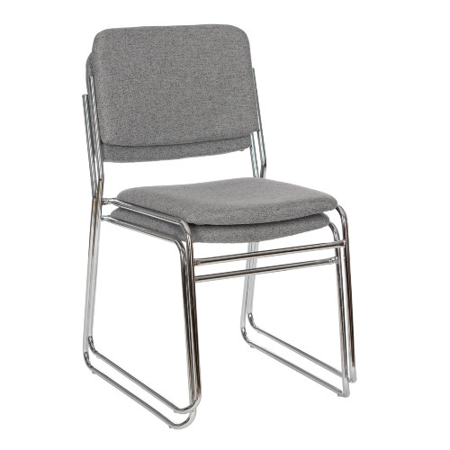 Commercial-Grade Fabric Padded Stack Chair (Classic Gray, 2-Pack)
