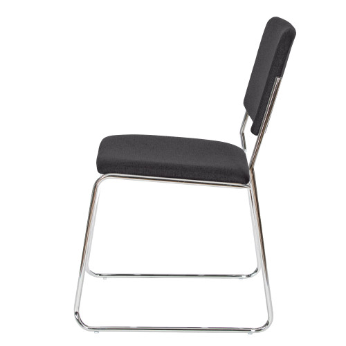 Commercial-Grade Fabric Padded Stack Chair (Black, 2-Pack)