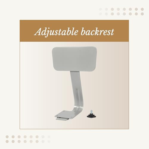 Premium Commercial-Grade All-Purpose Round Stool with Backrest (24-inch Height, Gray Frame, Masonite Wood Seat)