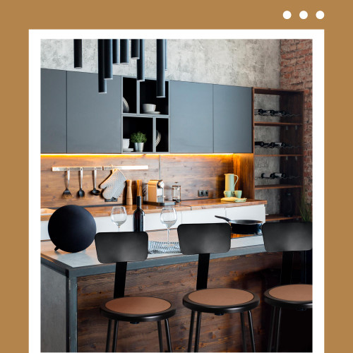 Premium Commercial-Grade All-Purpose Round Stool with Backrest (30-inch Height, Black Frame, Masonite Wood Seat)