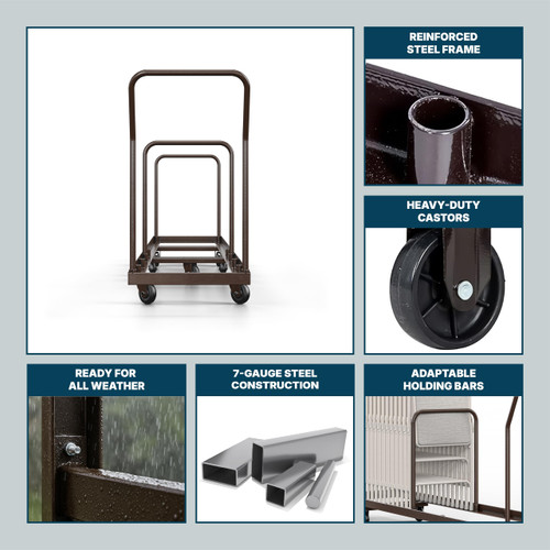 Folding Chair Dolly – Heavy-Duty Steel Cart (50-Chair Capacity, Vertical Stacking, Fits Most Standard Folding Chairs)