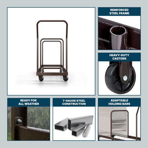 Folding Chair Dolly – Heavy-Duty Steel Cart (35-Chair Capacity, Vertical Stacking, Fits Most Standard Folding Chairs)