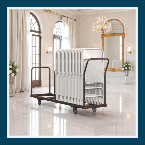 Folding Chair Dolly – Heavy-Duty Steel Cart (35-Chair Capacity, Vertical Stacking, Fits Most Standard Folding Chairs)