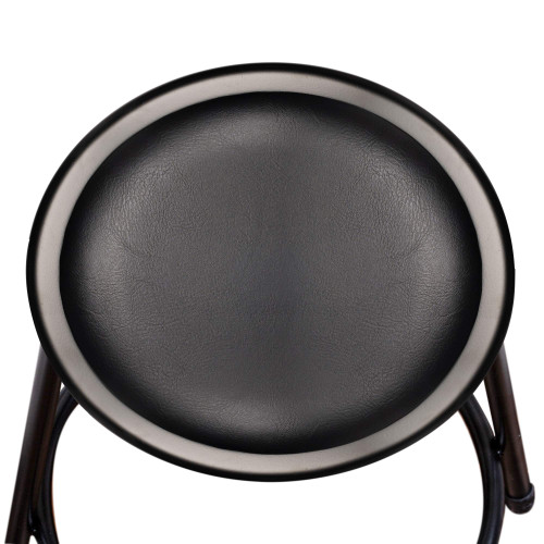 Premium Commercial-Grade All-Purpose Round Stool (18-inch Height, Black Frame, Vinyl Padded Seat, 2-Pack)