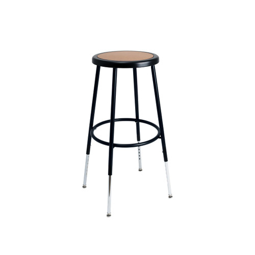 Premium Commercial-Grade All-Purpose Round Stool (Height-Adjustable, 24–32 inch Range, Black Frame, Masonite Wood Seat)