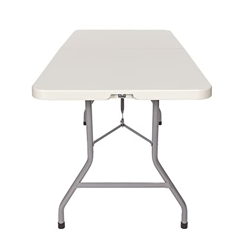Heavy-Duty Commercial-Grade Fold-in-Half Utility Table (72 x 30 in, 1.75" Thick Top, Speckled Gray/Gray Frame)