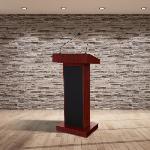 Core Sound Podium Series Sound Lectern (Wireless Headworn Microphone, AC Powered, Mahogany)