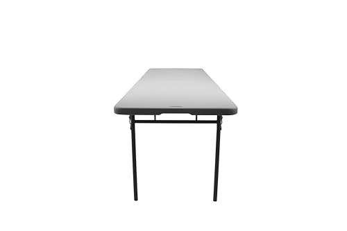 Rectangular Commercial-Grade Premium Industrial Fold-in-Half Blow-Molded Folding Table with 18-Gauge Steel Frame and Thick Top (Rectangle, 30" × 96", Speckled Gray Top)