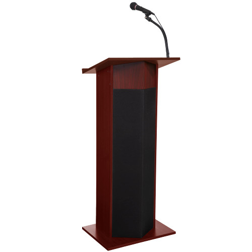 Core Sound Pro Series Floor-Standing Sound Lectern (No Microphone, AC Powered, Mahogany Finish)