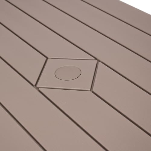 Heavy Duty Blow Molded Folding Picnic Table - Brown, Brown Frame