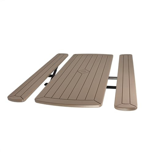 Heavy Duty Blow Molded Folding Picnic Table - Brown, Brown Frame