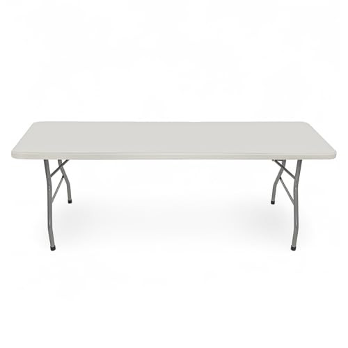 Rectangular Commercial-Grade Premium Industrial Folding Table, Heavy-Duty Blow-Molded Design with Thick Top and 17-Gauge Steel Frame (30" × 96", Speckled Gray Top)