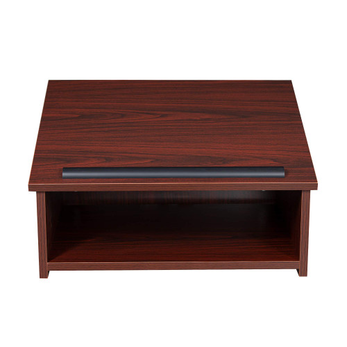 Core Slate Series Commercial-Grade Tabletop Lectern with Storage Shelf (Mahogany, High-Pressure Laminate Top)