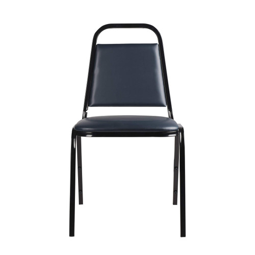 Banquet Chairs Premium Commercial Seating (4 Pack, Vinyl, Midnight Blue, Black Frame)