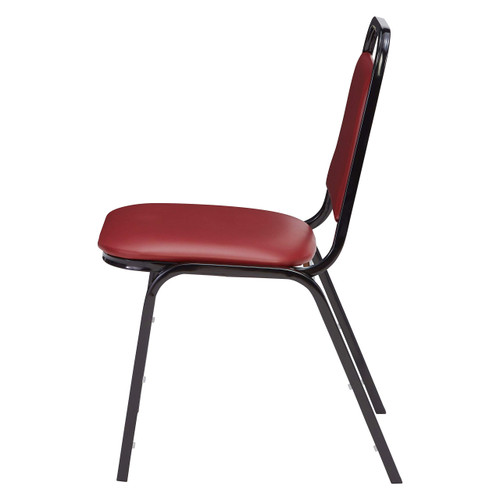 Banquet Chairs Premium Commercial Seating (4 Pack, Vinyl, Pleasant Burgundy, Black Frame)