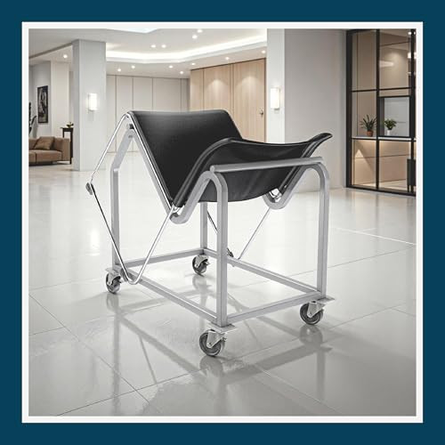 Stack Chair Dolly, Premium Commercial Heavy Duty Steel Cart (Vertical Stacking Cradle, Fits OEF8700 & OEF8800 and Most Stacking & Sled Chairs, 1100 lb, Swivel Casters)