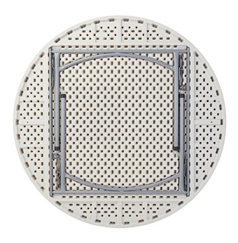 Round Commercial-Grade Premium Industrial Folding Table, Heavy-Duty Blow-Molded Design with Thick Top and 17-Gauge Steel Frame (60" Diameter, Speckled Gray Top)