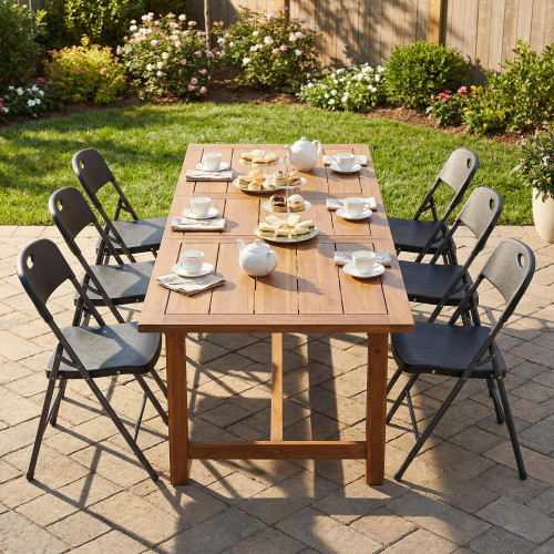 4 Pack Folding Chairs Heavy Duty - Plastic Stackable Portable Dining Chairs Set, Wedding, Party, Patio, Garden, for Indoor Outdoor, for Home and Office, Conference, Black