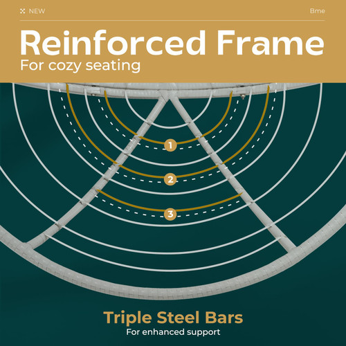 40" Ergonomic Wicker Papasan Chair with Soft Thick Density Fabric Cushion, High Capacity Steel Frame, 360 Degree Swivel for Living, Bedroom, Reading Room, Lounge