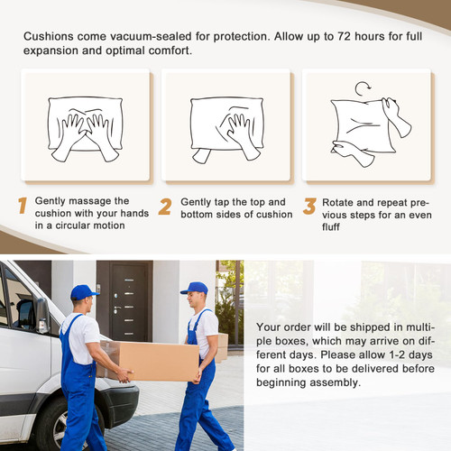 Harbor Retreat 4 Piece Outdoor Patio Swivel Rocker Set, 360° Swivel Rocking Glider Chairs, PE Wicker Furniture, Brown/Beige